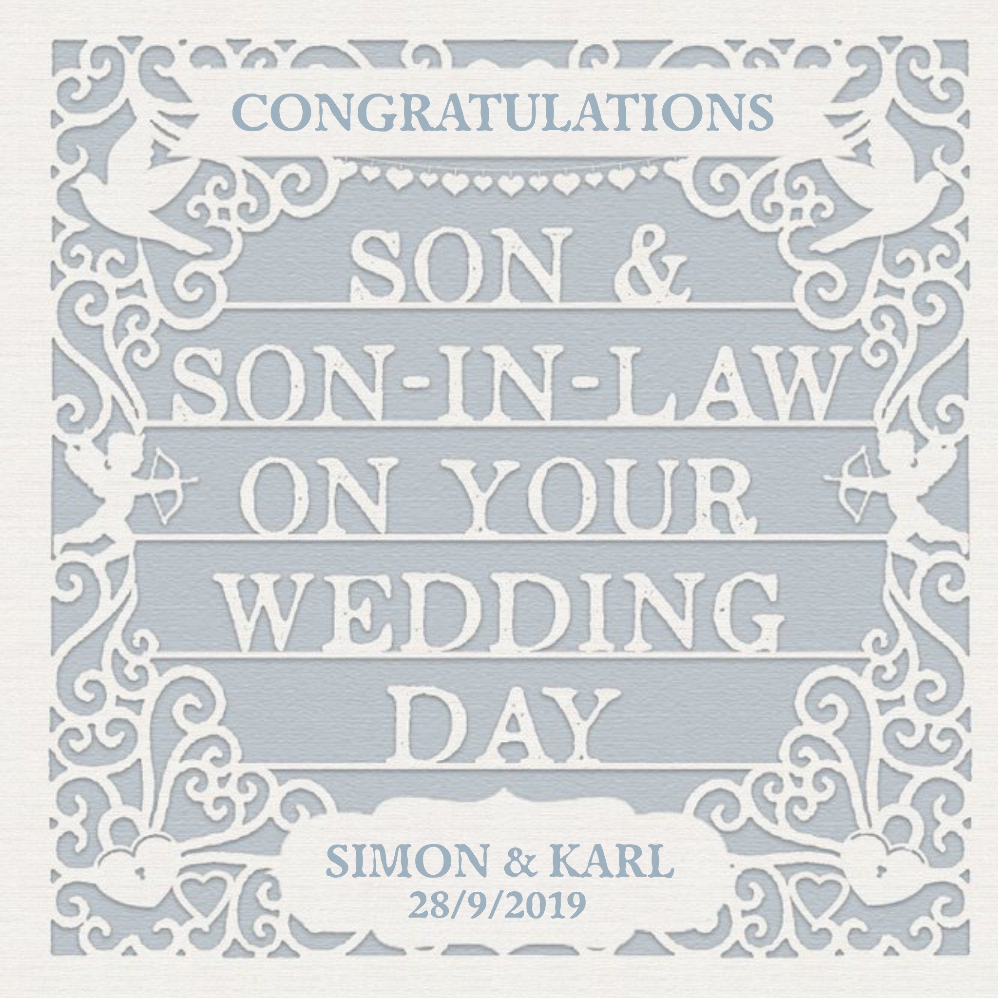 Wedding Card - Son - Paper Frame, Square