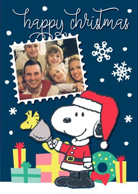Cute Peanuts Snoopy Happy Christmas Photo Upload Christmas Card