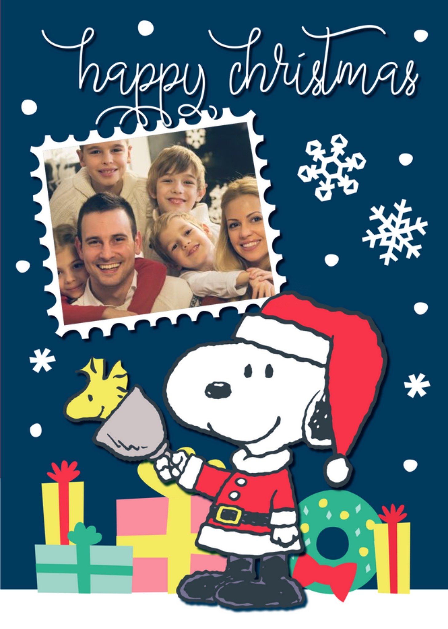 Cute Peanuts Snoopy Happy Christmas Photo Upload Christmas Card Ecard