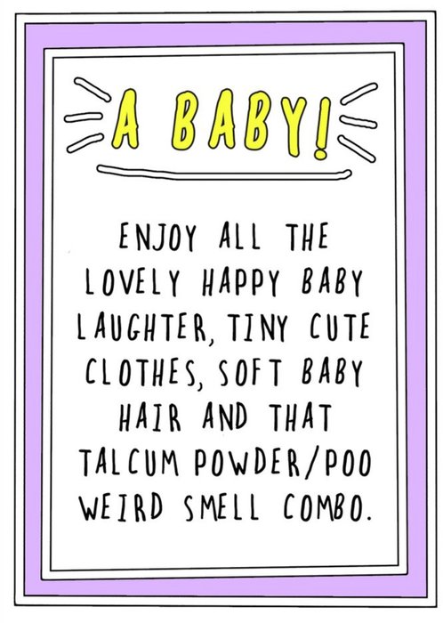 Go La La Funny Talcum Powder, Poo Weird Smell Combo New Baby Card