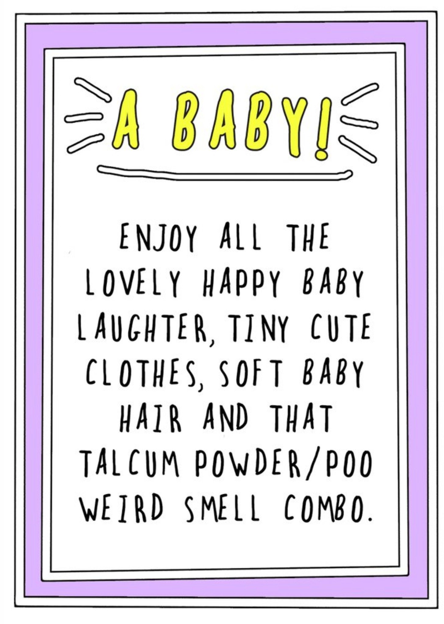 Go La La Funny Talcum Powder, Poo Weird Smell Combo New Baby Card, Large