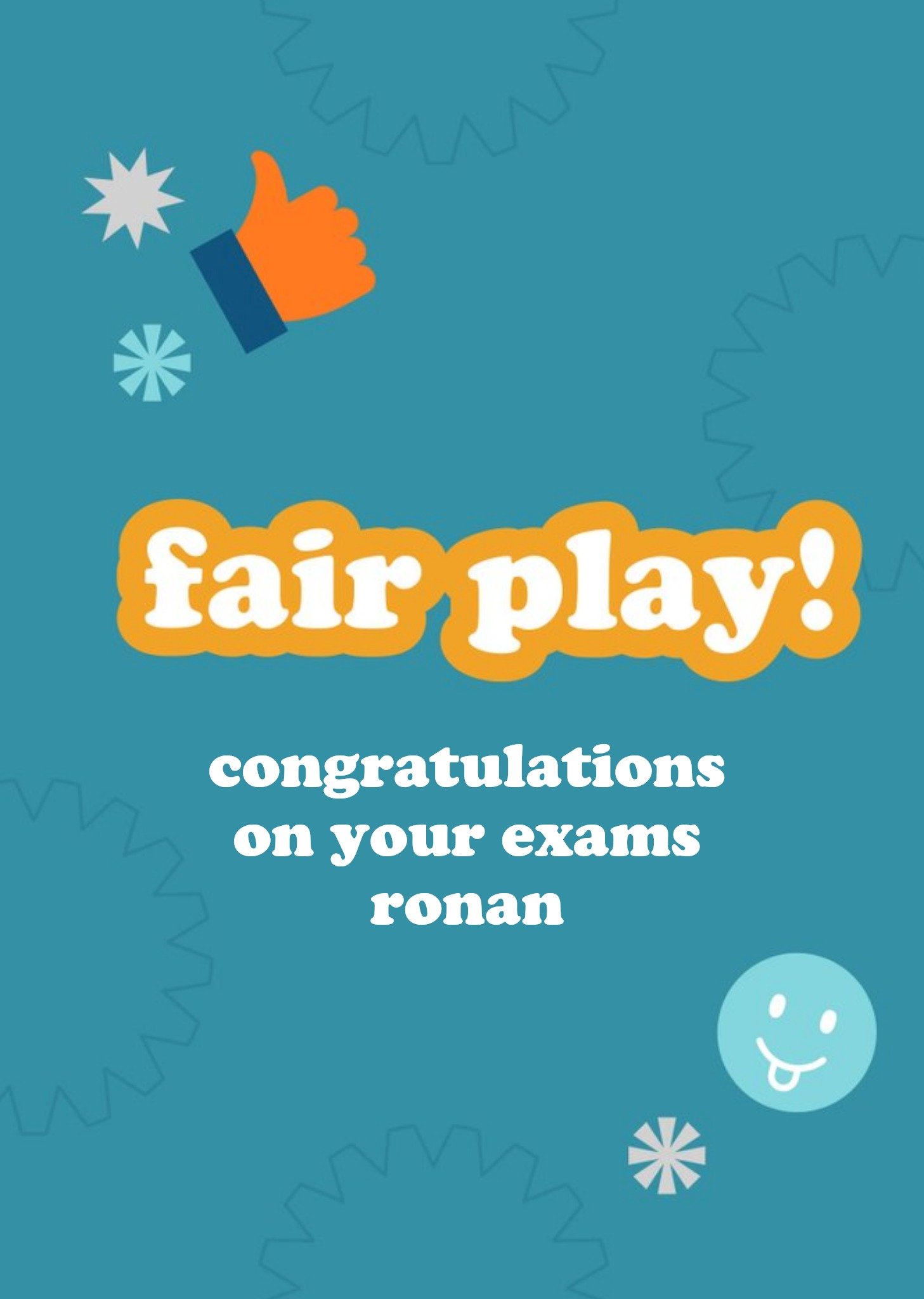 Typographic Fair Play Congratulations Card Ecard