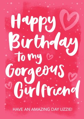 Gorgeous Girlfriend typographic calligraphy Birthday Card