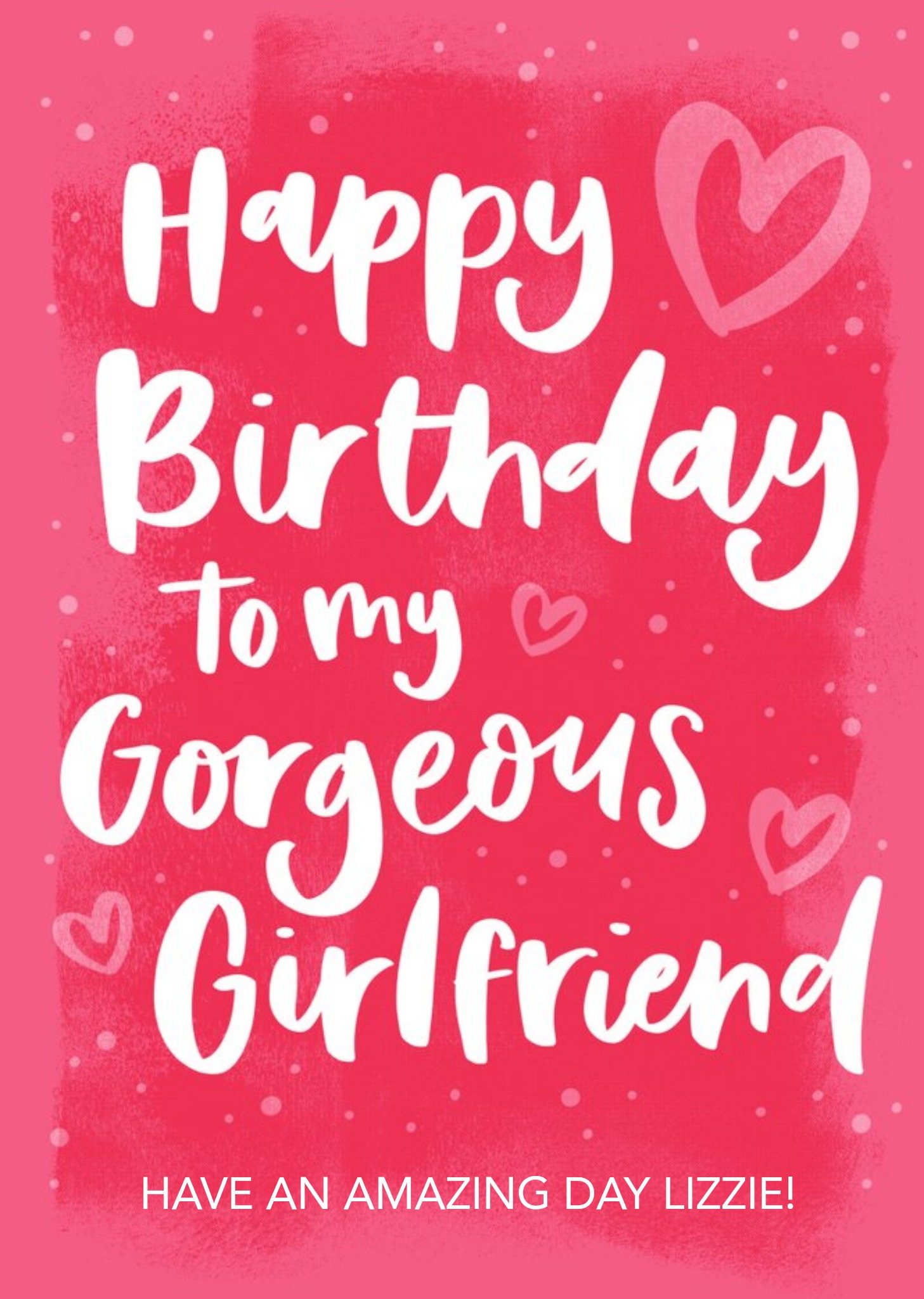 Moonpig Gorgeous Girlfriend Typographic Calligraphy Birthday Card, Large