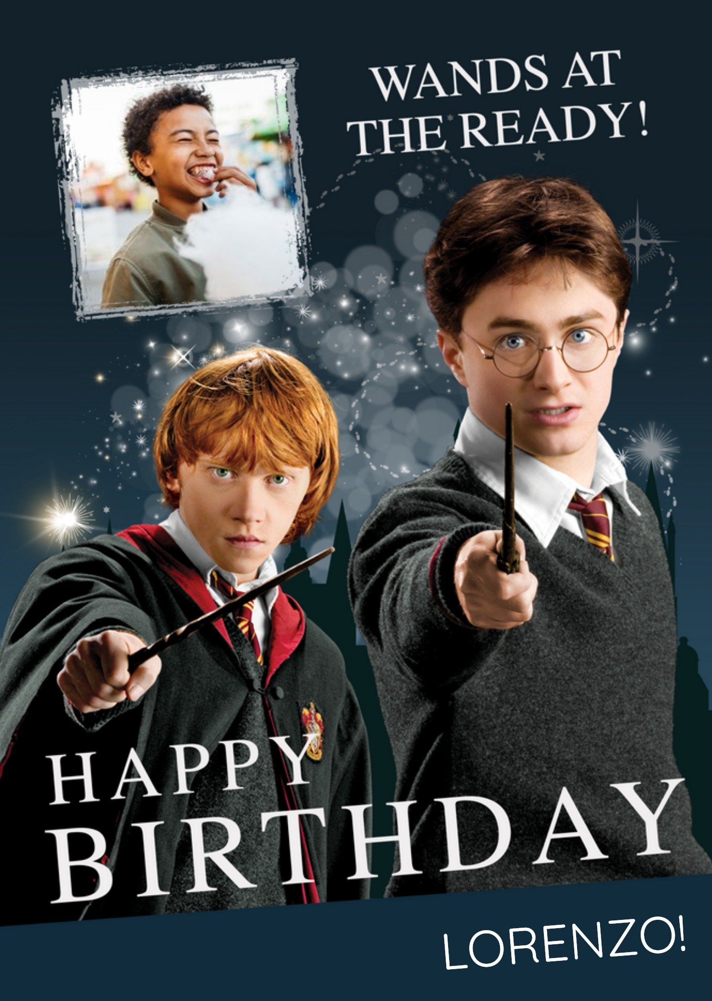 Harry Potter Wands At The Read Photo Upload Birthday Card Ecard