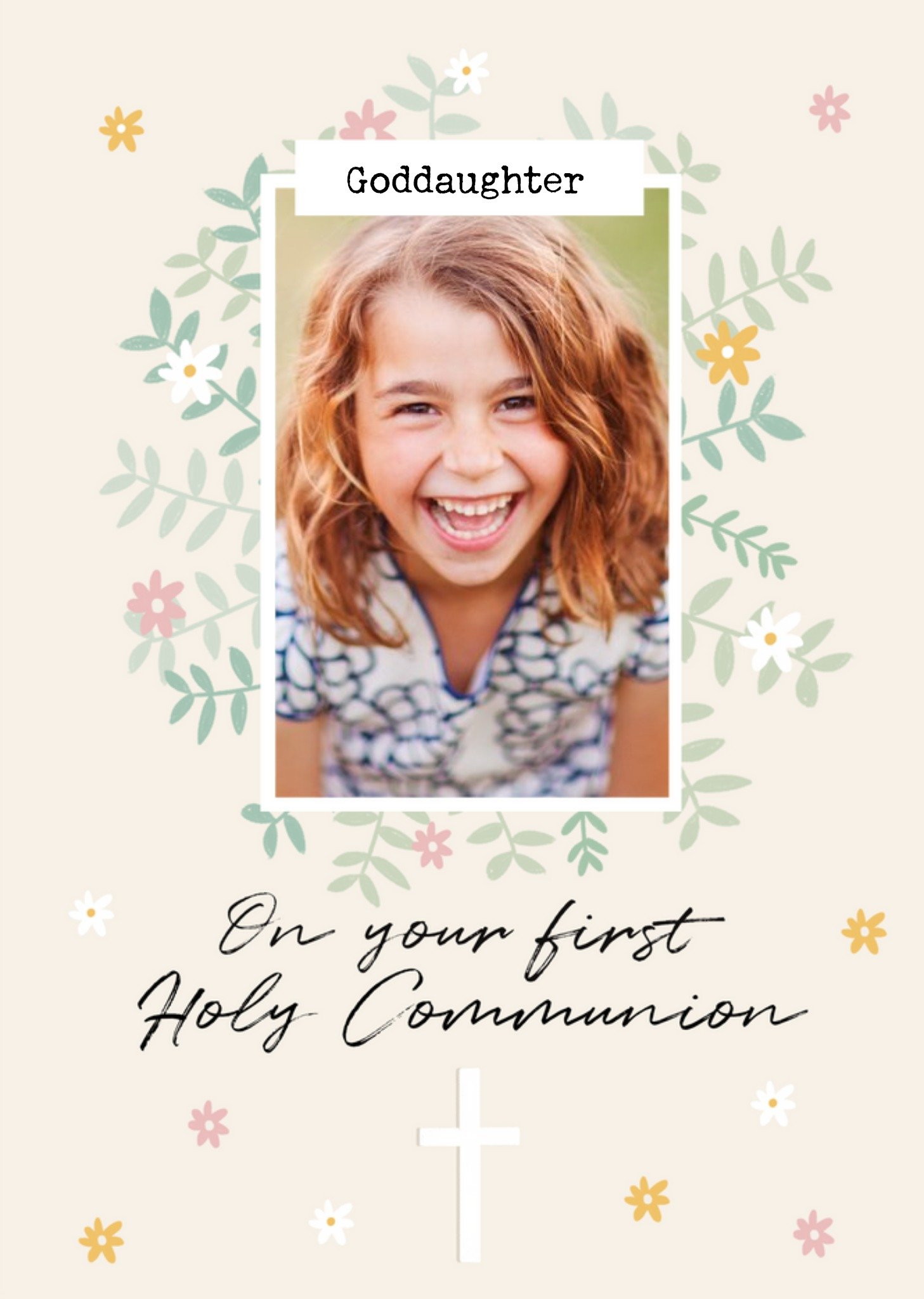 Cute Illustated First Holy Communion Photo Upload Card Ecard