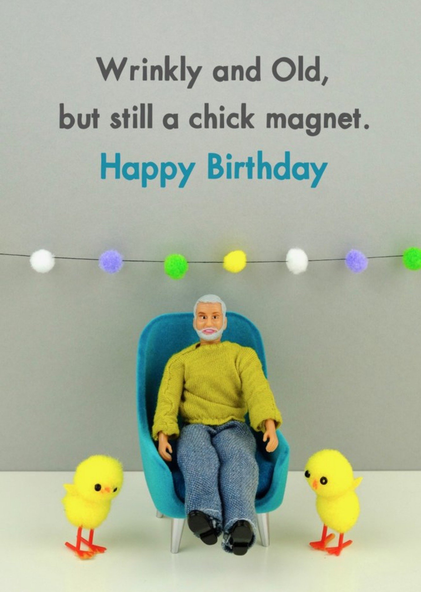 Bold And Bright Funny Wrinkly And Old But Still A Chick Magnet Card, Large
