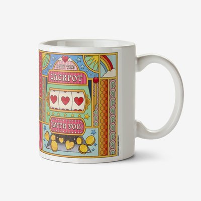 I Hit The Jackpot With You Illustrated Slot Machine Valentine's Day Mug