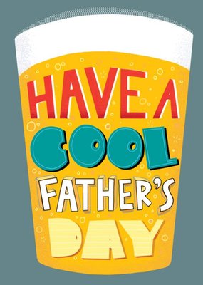 Illustration Of A Pint Of Beer With Funky Typography Cool Father's Day Card