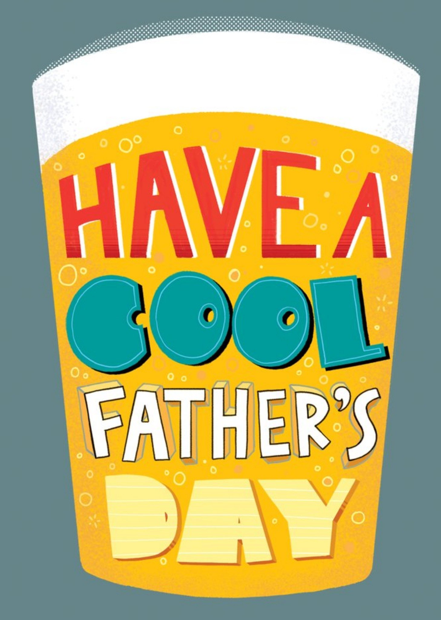 Illustration Of A Pint Of Beer With Funky Typography Cool Father's Day Card Ecard