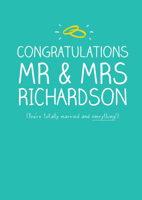Happy Jackson Congratulations Personalised Wedding Card