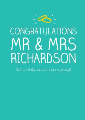 Happy Jackson Congratulations Personalised Wedding Card