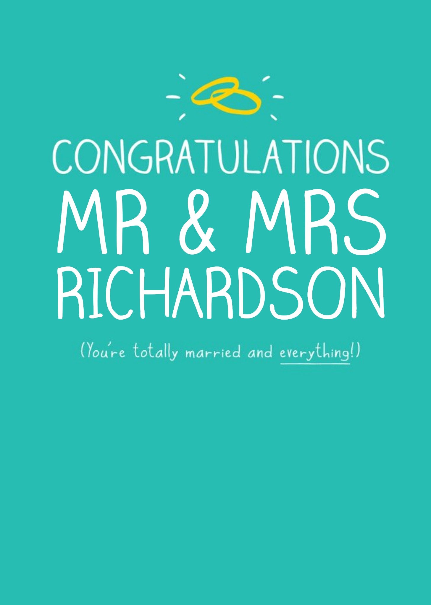 Happy Jackson Congratulations Personalised Wedding Card Ecard
