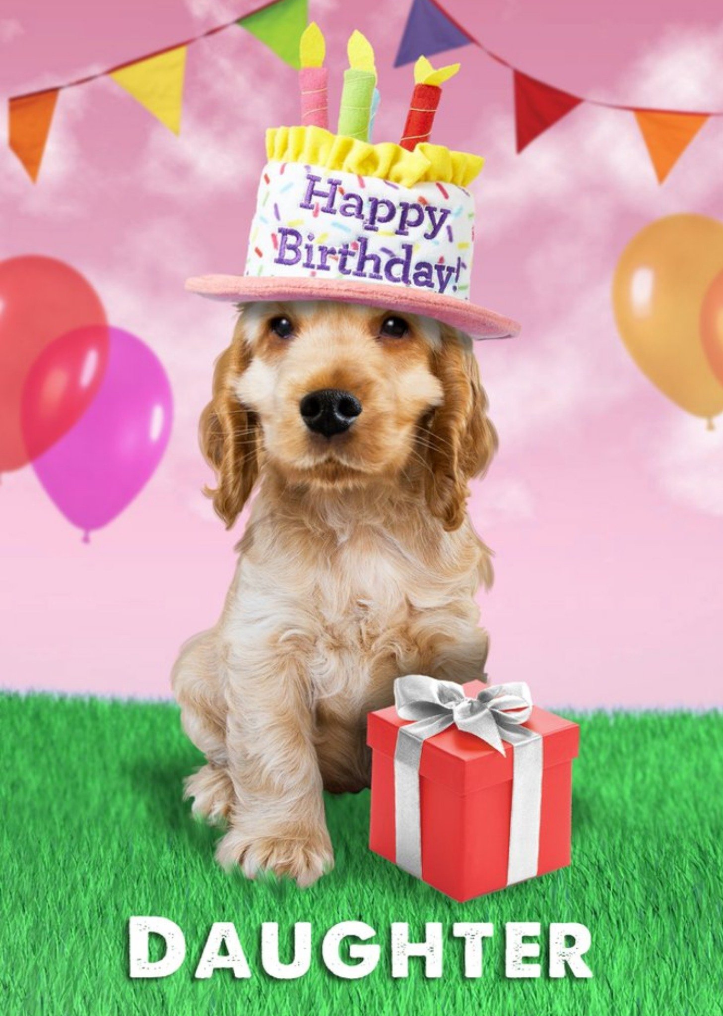Moonpig Happy Birthday Daughter Cute Dog Card, Large