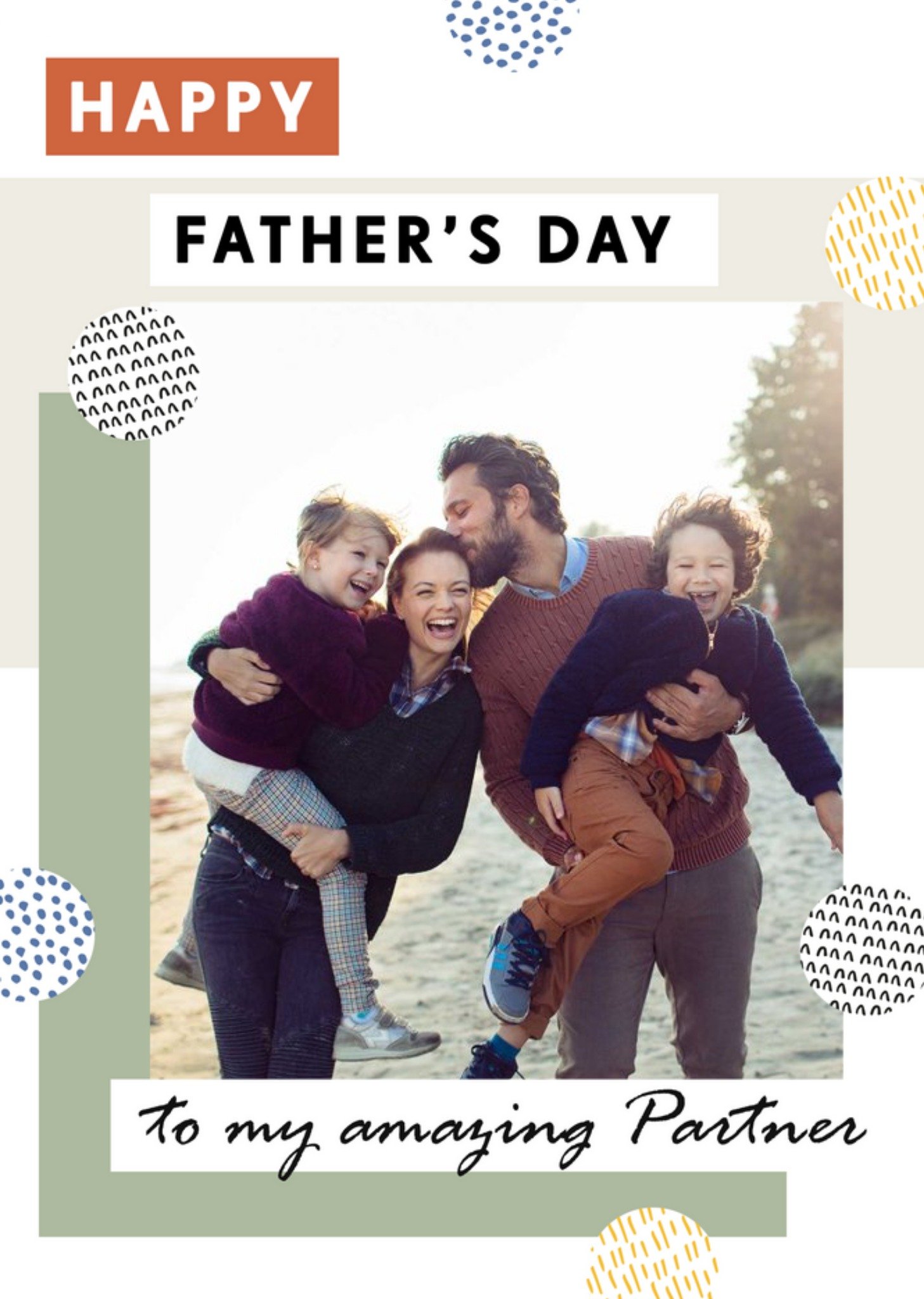 Photo Frame Surrounded By Geometric Shapes To My Partner Photo Upload Father's Day Card Ecard