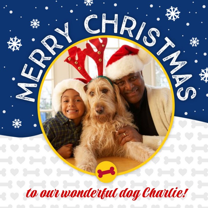 Merry Christmas To The Dog Photo Upload Card