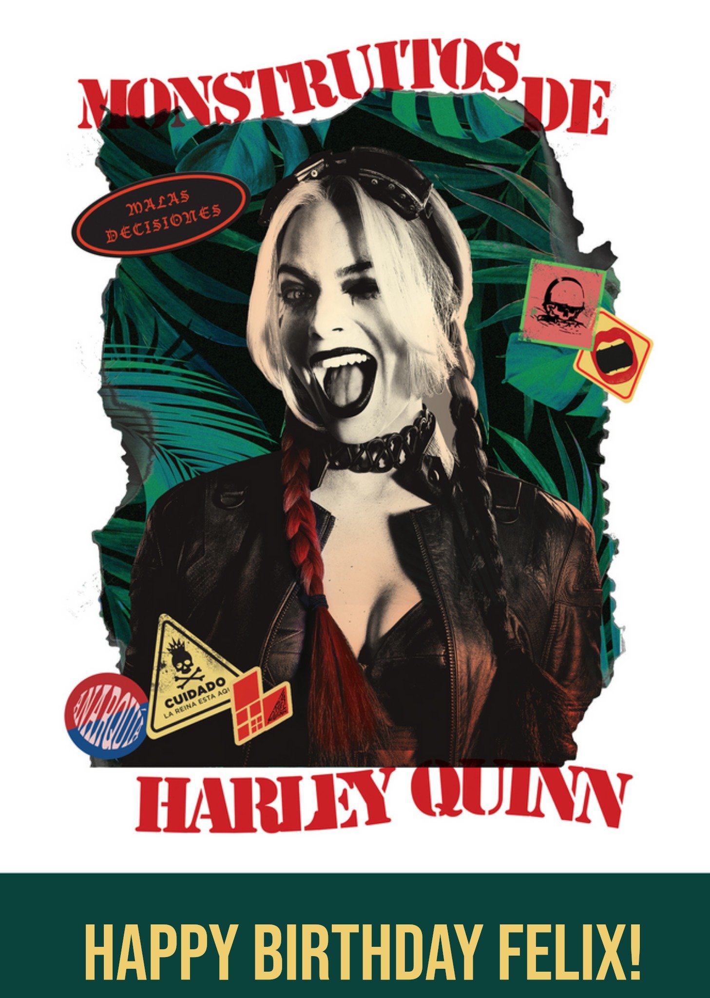 Other Suicide Squad Monstruiton De Harley Quinn Character Photo Personalised Birthday Card, Large