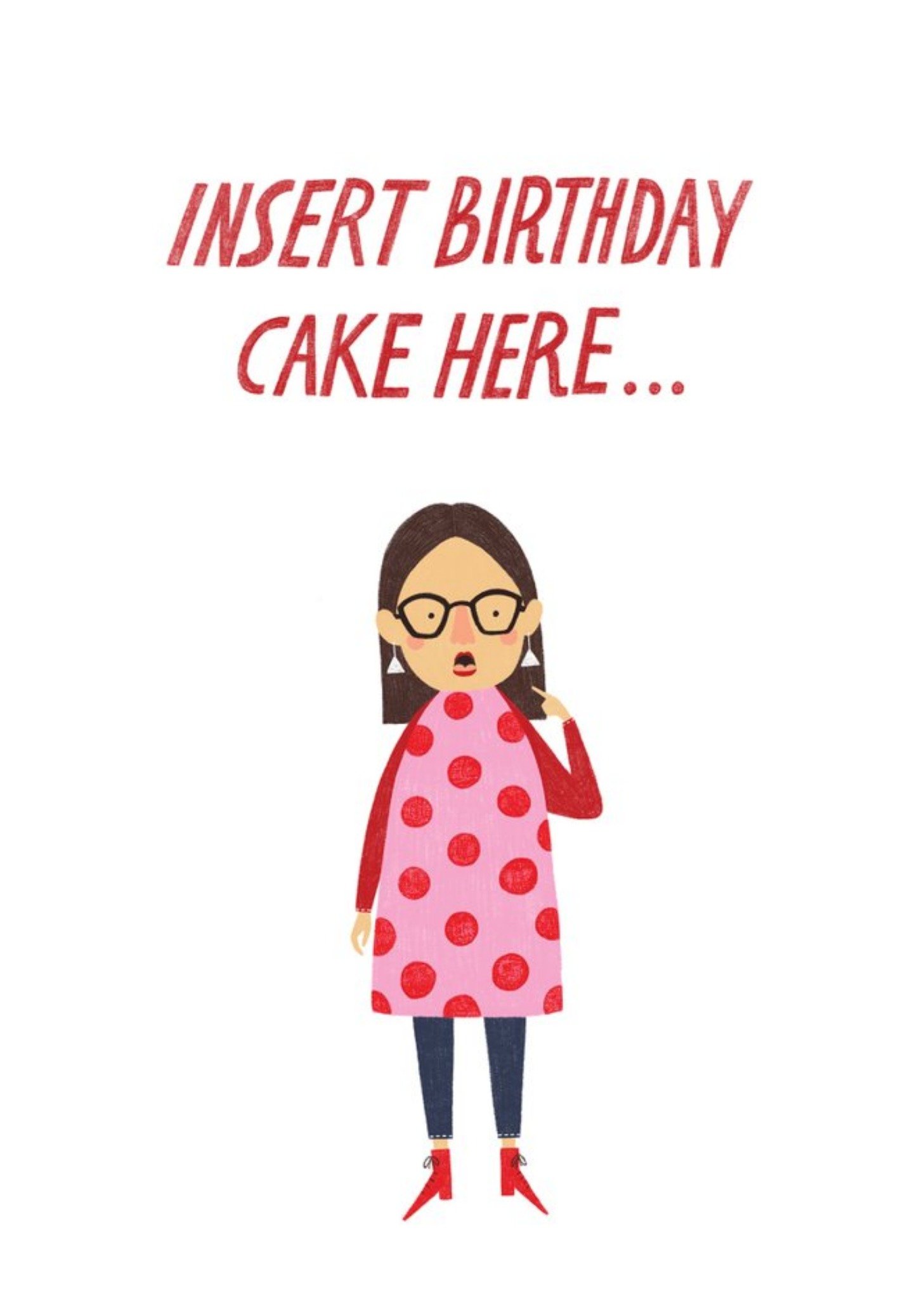 Cardy Club Insert Birthday Cake Card, Large