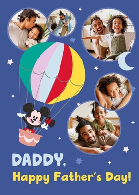 Disney Mickey Mouse Hot Air Balloon Photo Upload Father's Day Card