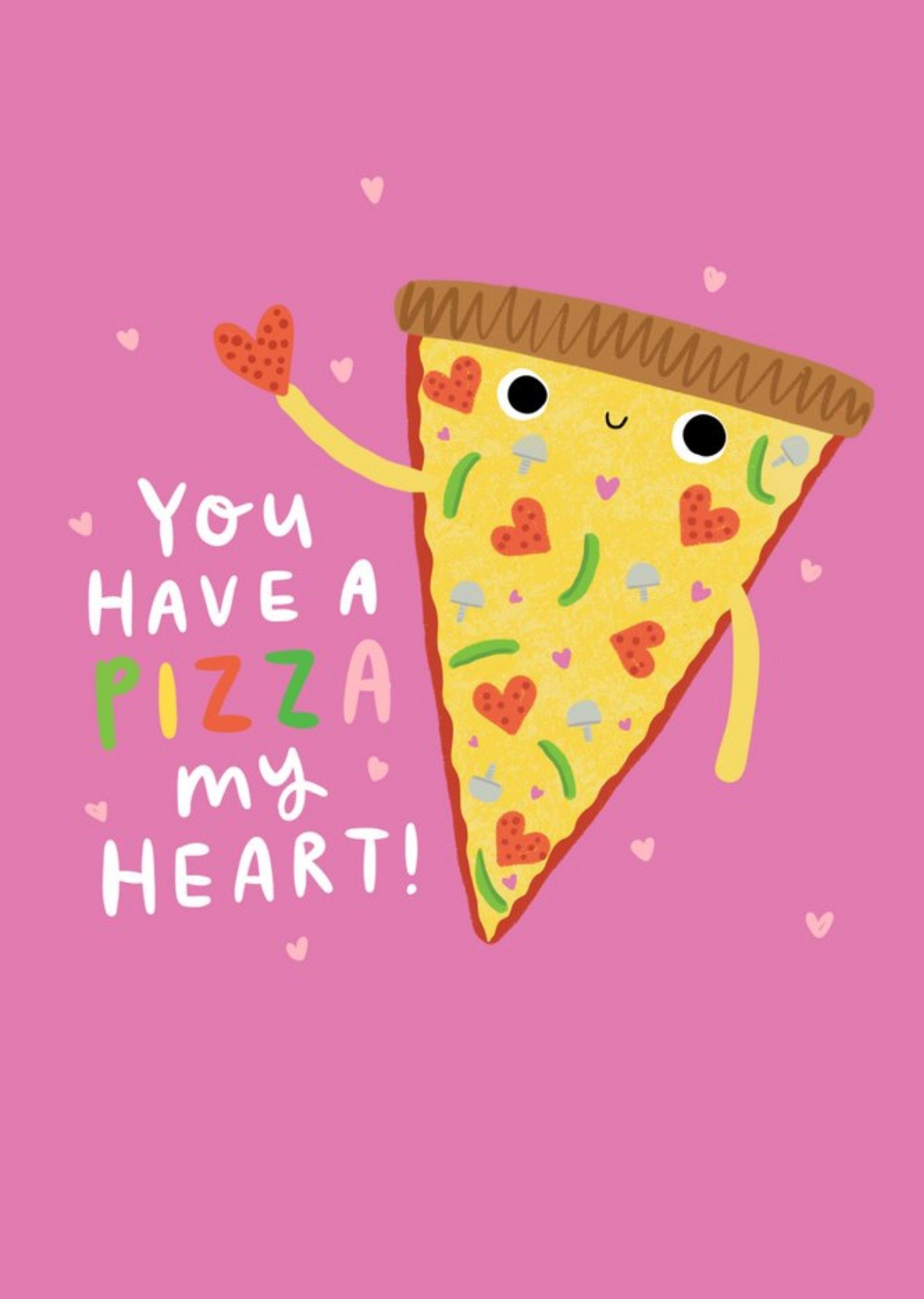 Jess Moorhouse Cute Illustrated Pizza My Heart Pun Card Ecard