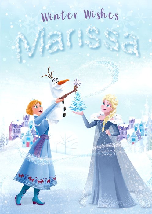 Disney Frozen Written In Ice Personalised Christmas Card