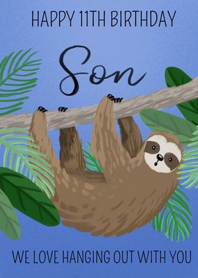 Okey Dokey Illustrated Sloth Son Birthday Card