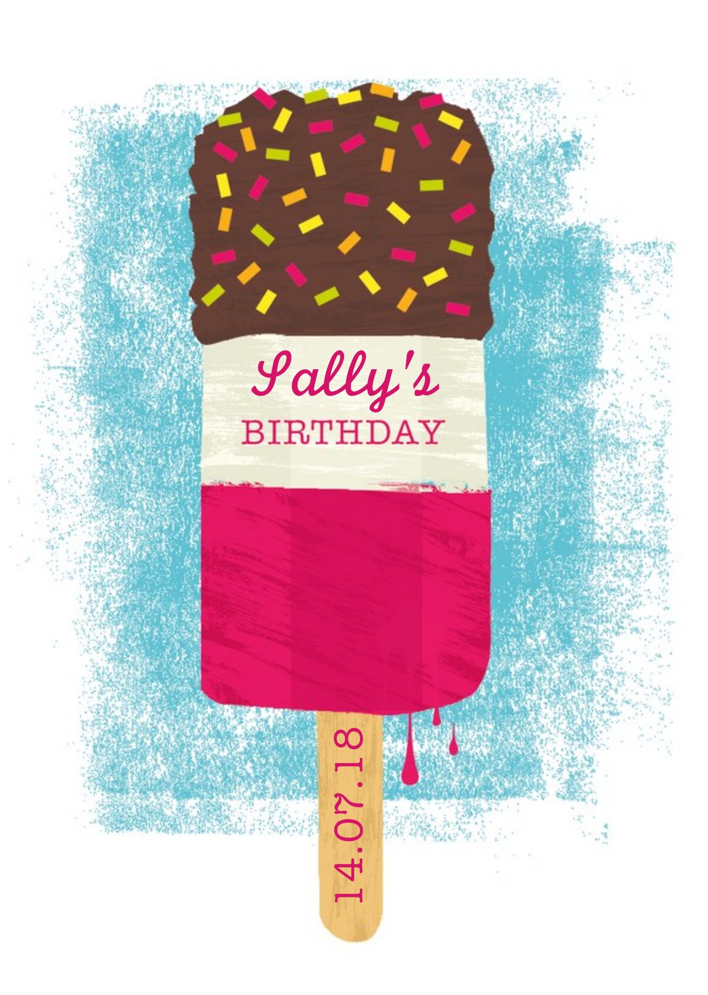 Ice Cream Personalised Birthday Party Invitation Ecard