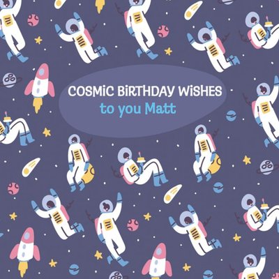 Space Cosmic Birthday Wishes Card