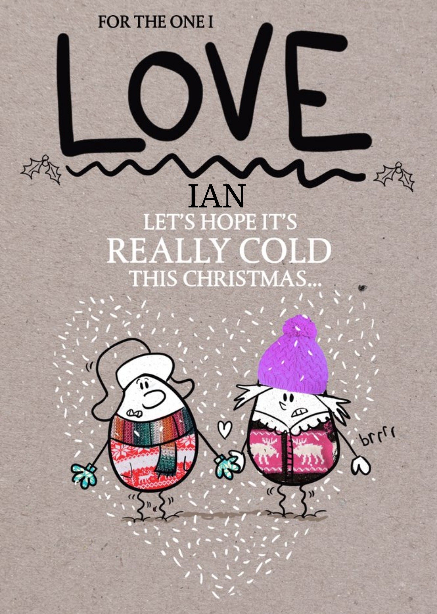 Moonpig Cute Christmas Card For The One I Love Ecard