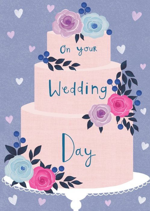 Illustration Of A Wedding Cake Wedding Day Card