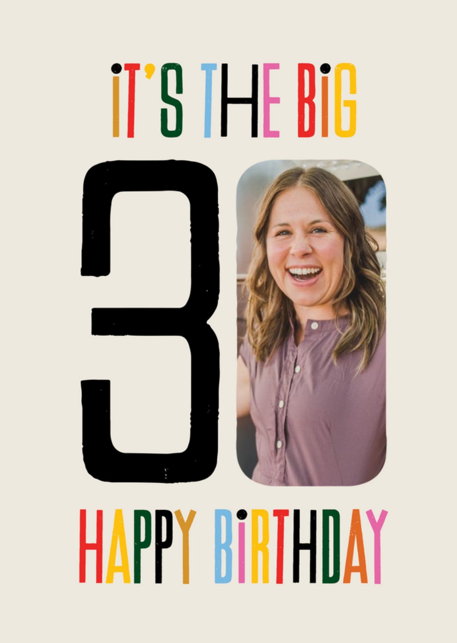Moonpig Kate Smith Co. The Big 30 Photo Upload Birthday Card Ecard