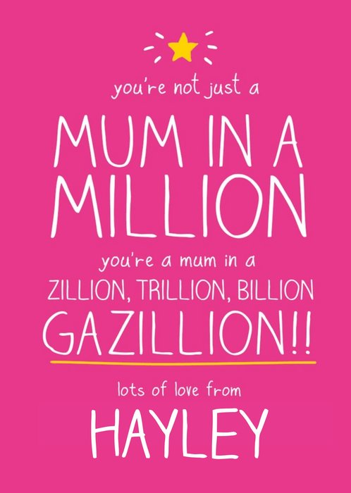 Mum In A Gazillion Personalised Happy Mother's Day Card