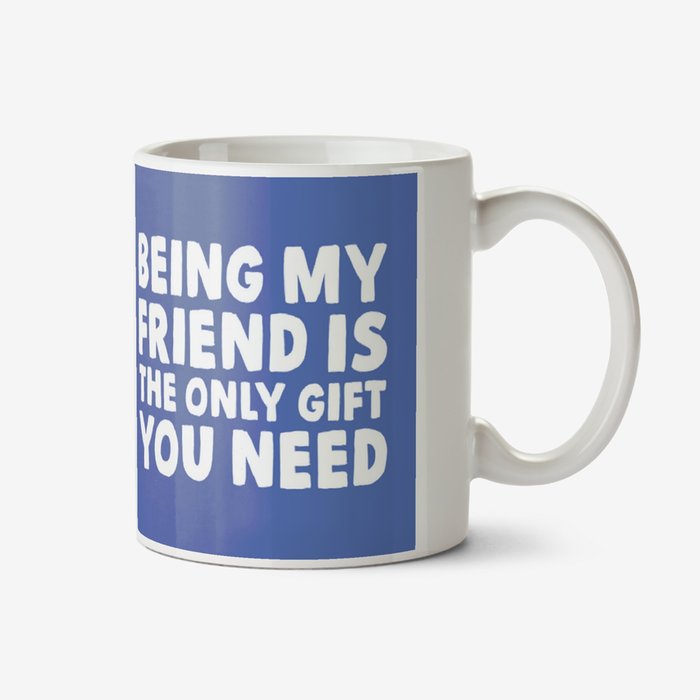 Typographic Photo Upload Being My Friend Is The Only Gift You Need Mug