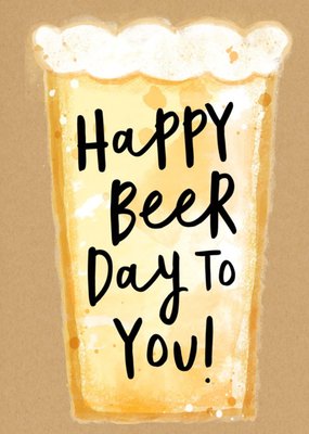 Illustrated Beer Glass Pun Birthday Card