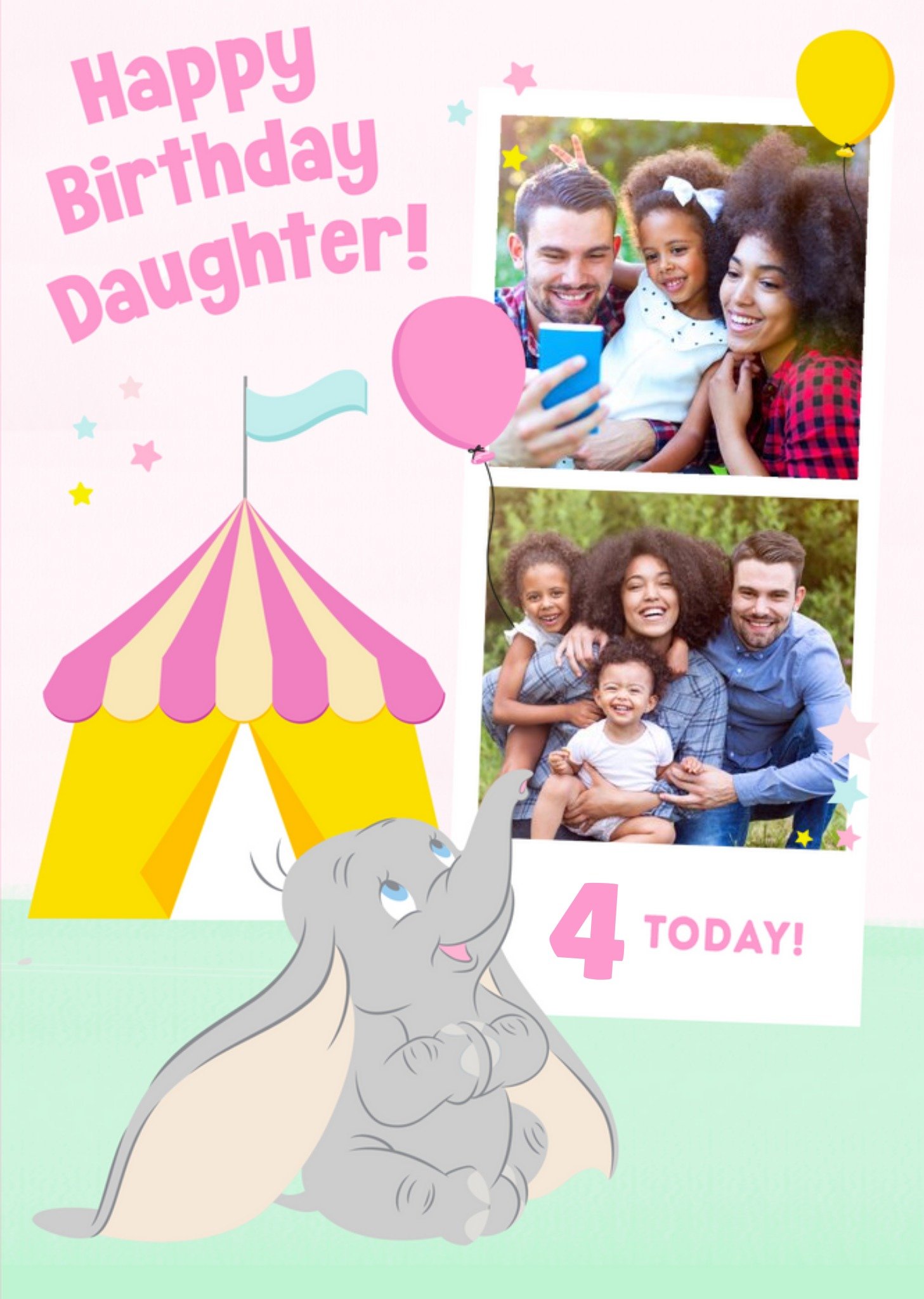 Disney Dumbo 4 Today Photo Upload Card For Daughter Ecard