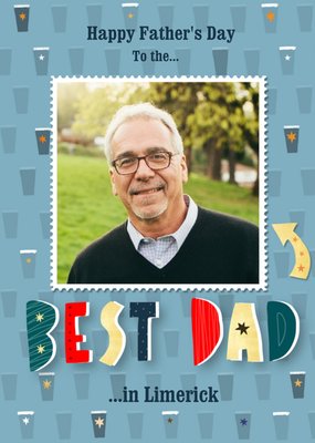 To The Best Dad Beer Illustrated Photo upload Father's Day Card