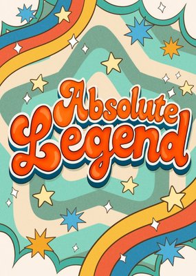 70s Inspired Retro Patterned Absolute Legend Card