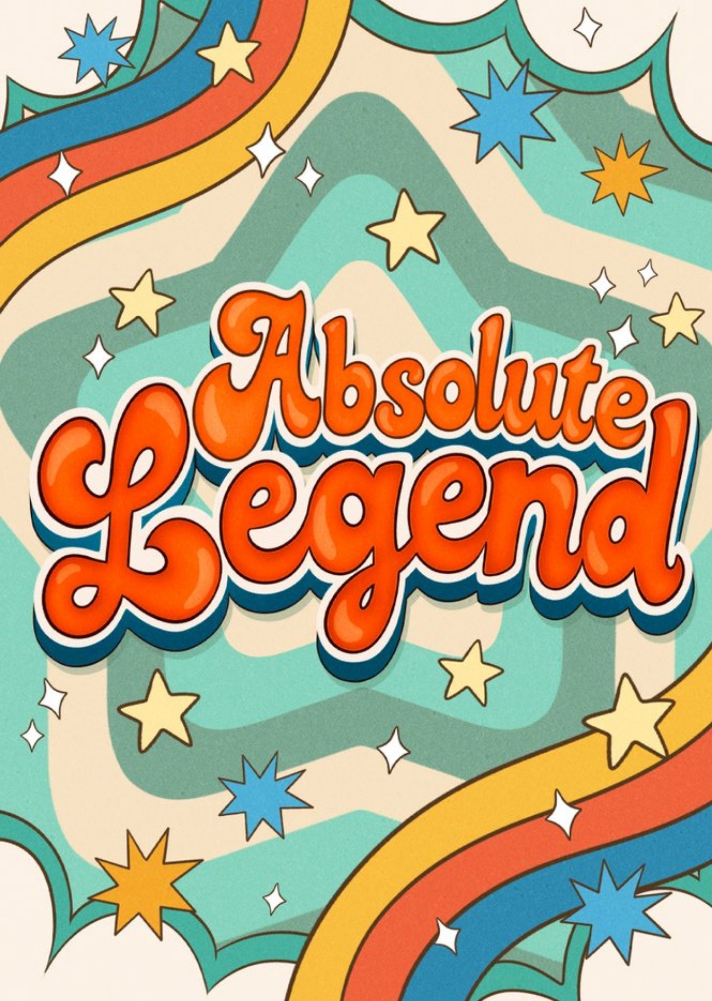 70S Inspired Retro Patterned Absolute Legend Card