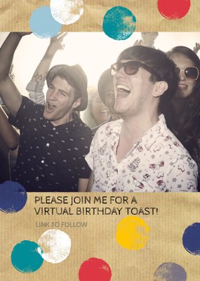 Proper Paper Photo upload Virtual Birthday Invitation Card