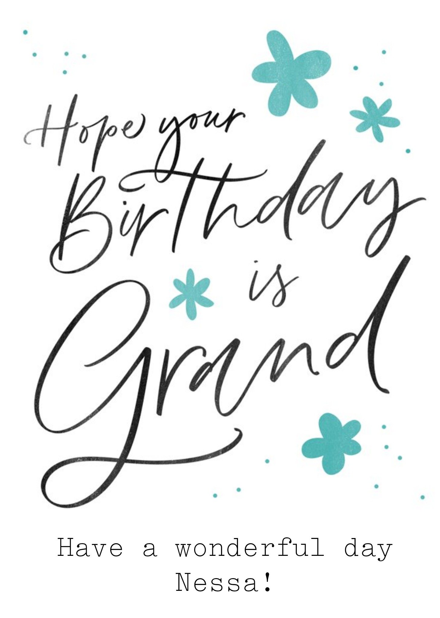 Typographic Calligraphy Birthday Card Ecard