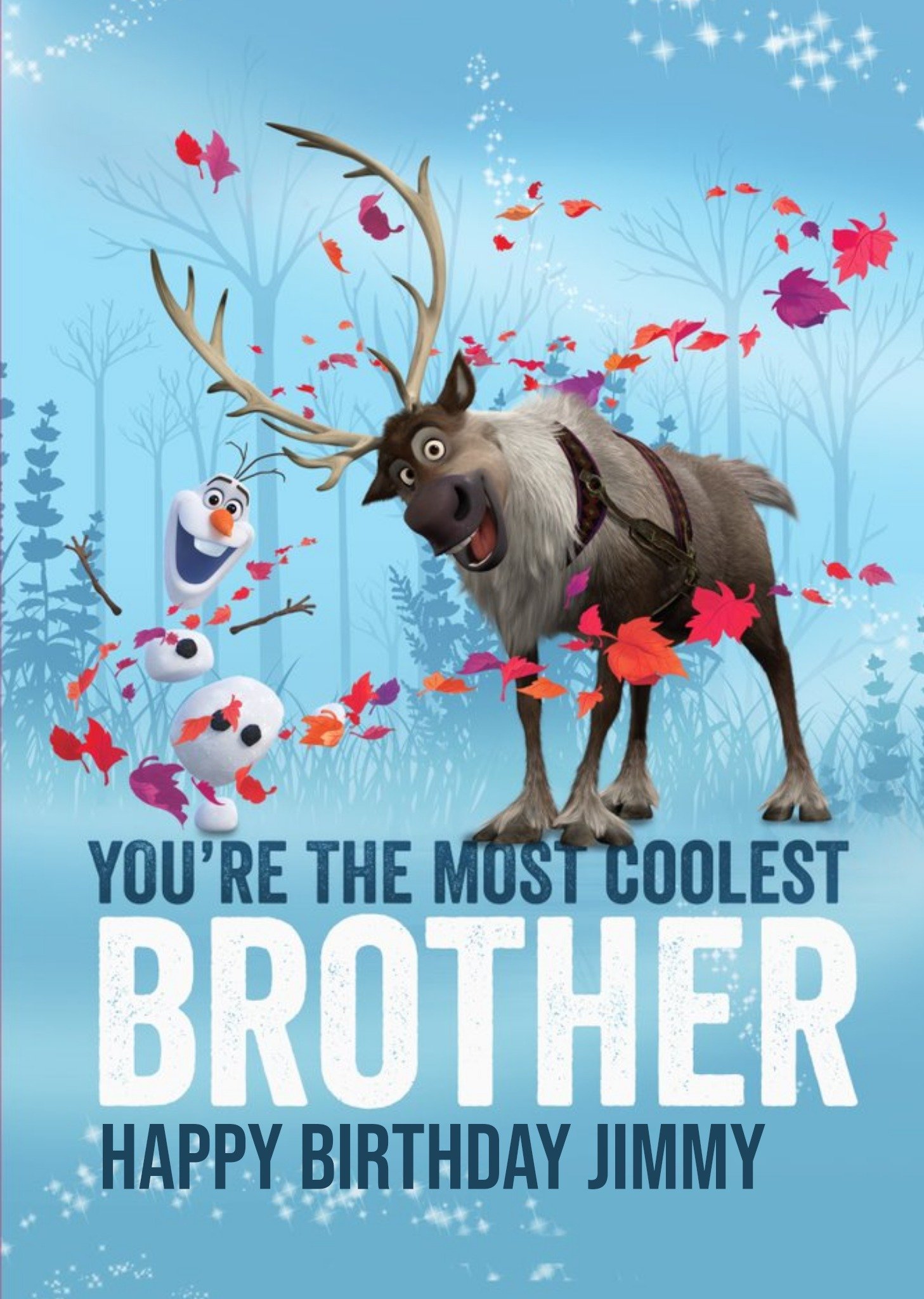 Disney Frozen 2 Sven And Olaf Coolest Brother Birthday Card Ecard