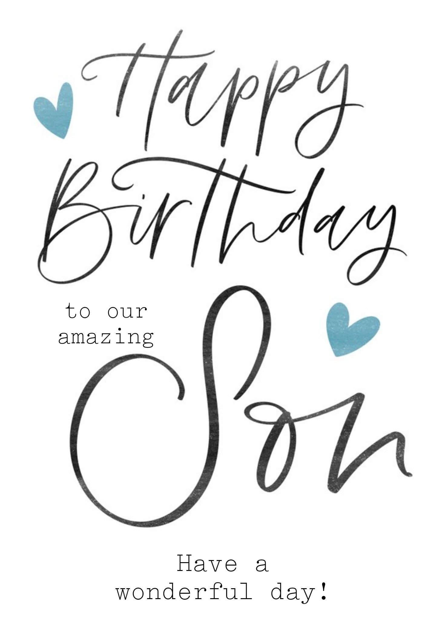 Moonpig Happy Birthday To Our Amazing Son Personalised Birthday Card, Large