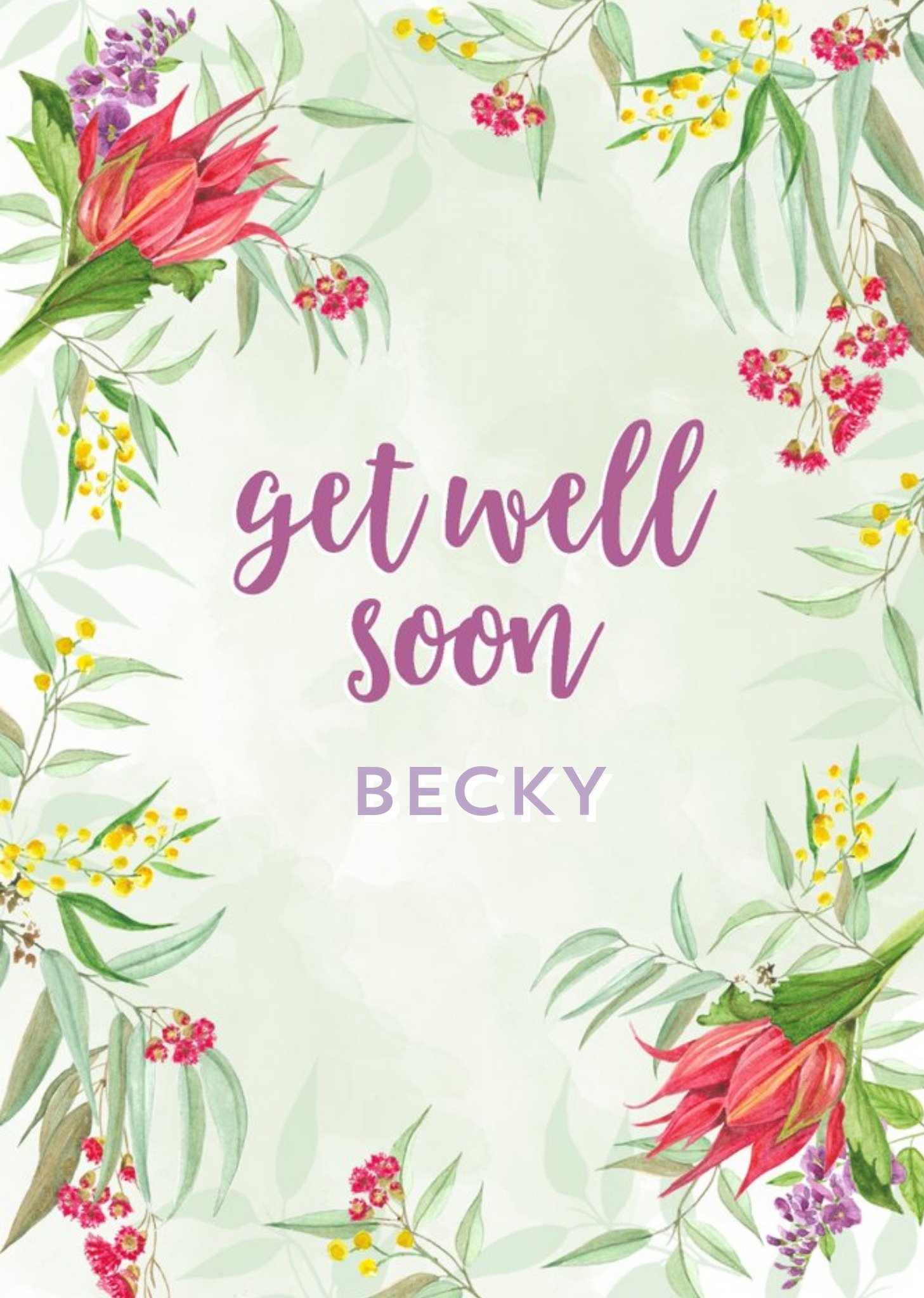 Ivy Cottage Studio Sundae Illustration Floral Get Well Soon Card Ecard