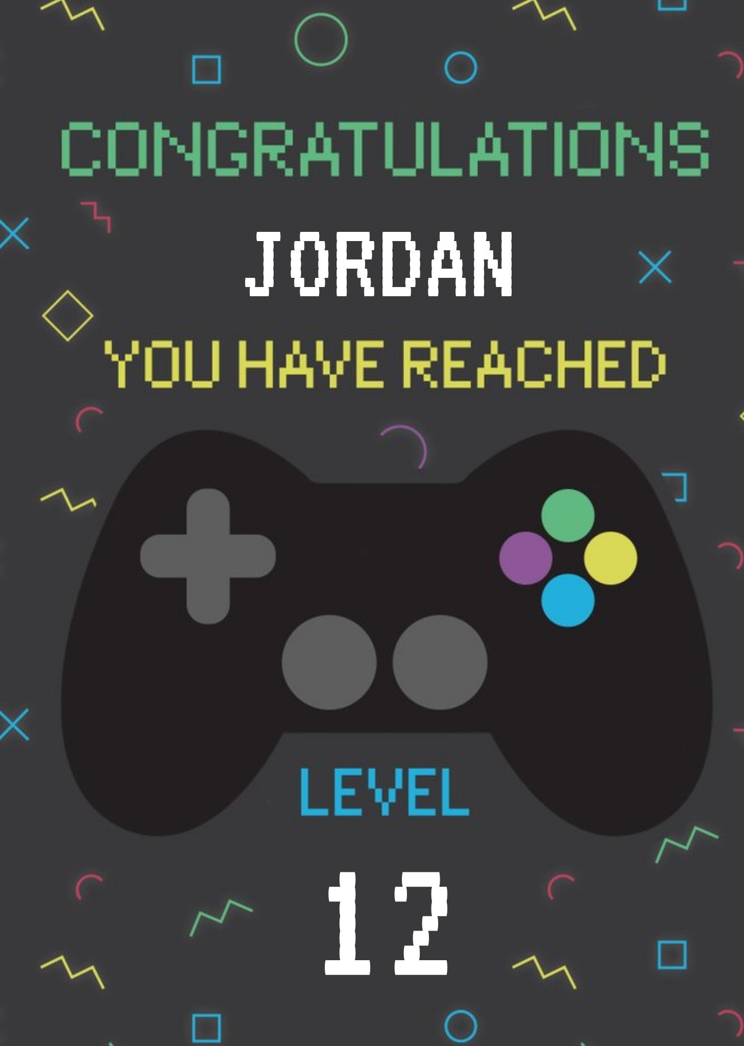 Gaming Congratulations You Have Reached Level Birthday Card Ecard