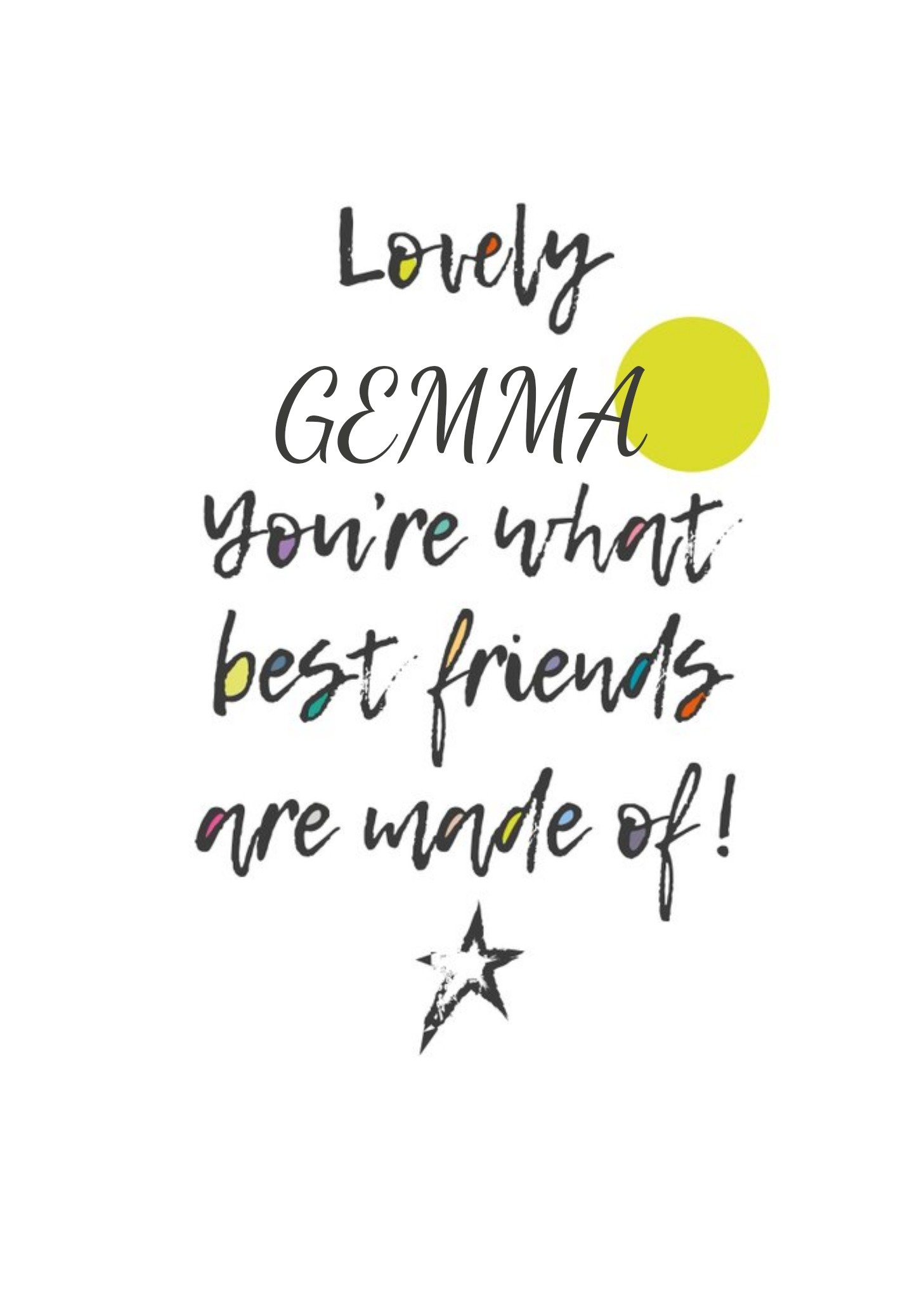 Papagrazi Typographic You're What Best Friends Are Made Of Card 