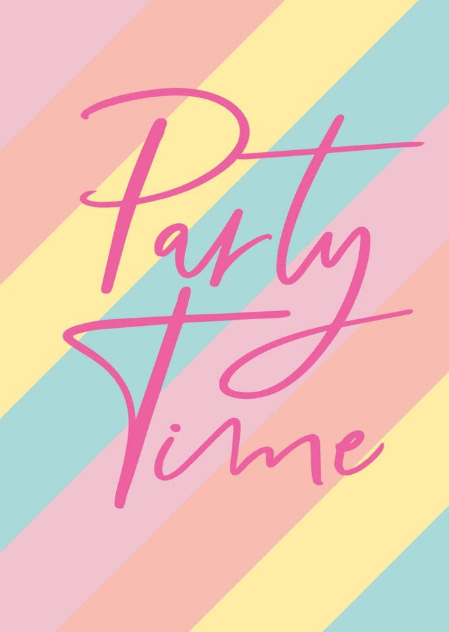 Party Time Stripy Card Ecard