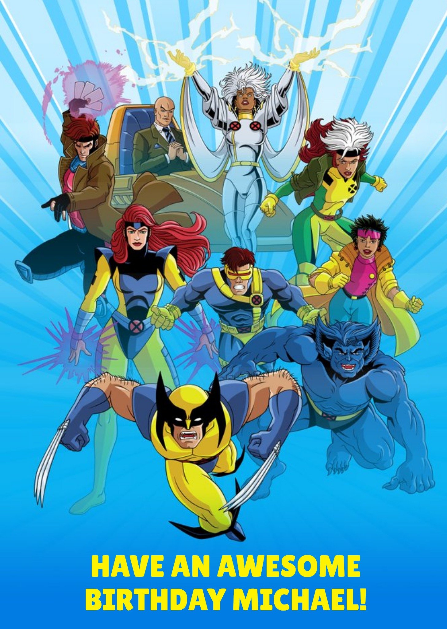 Disney Marvel Xmen Have An Awesome Birthday, Large Card