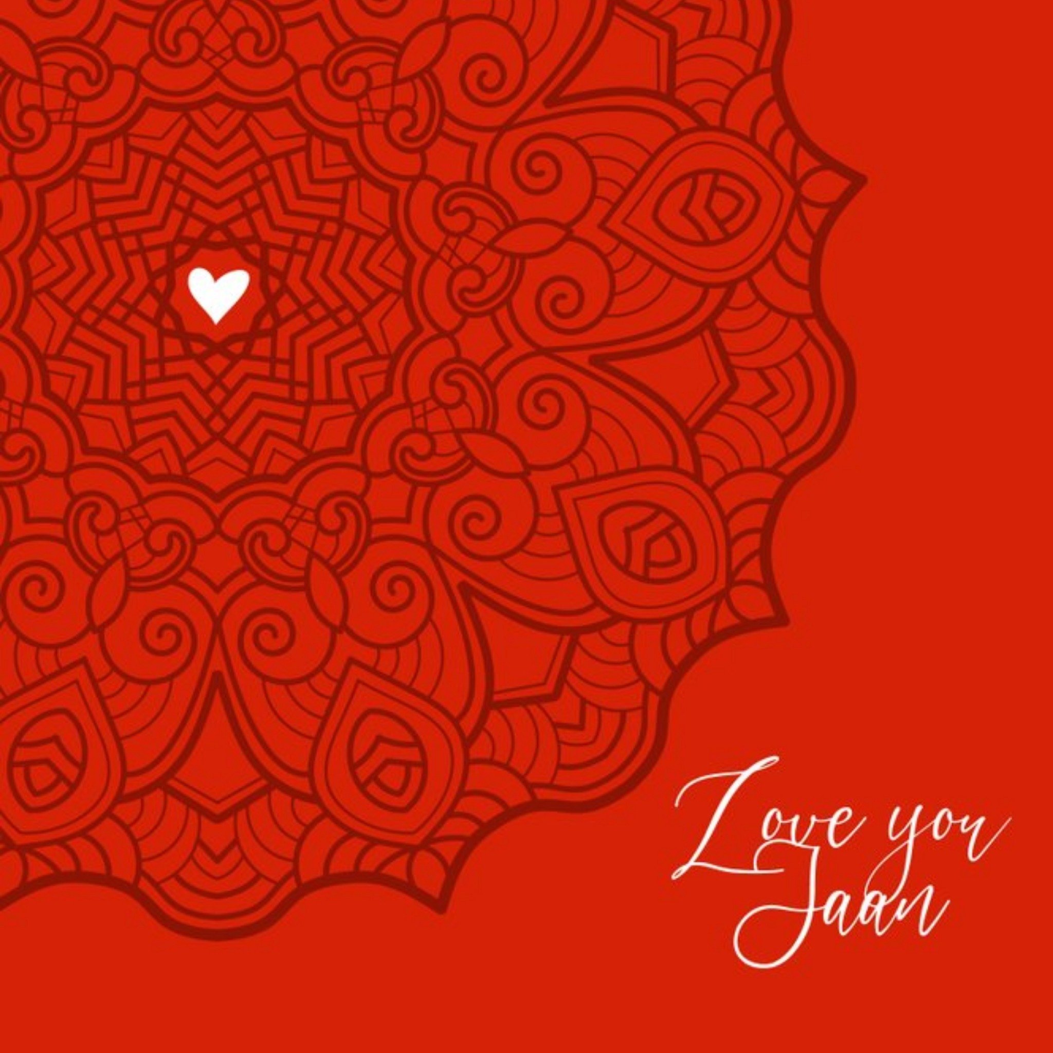 Roshah Designs Illustrated Love Wedding Card, Square