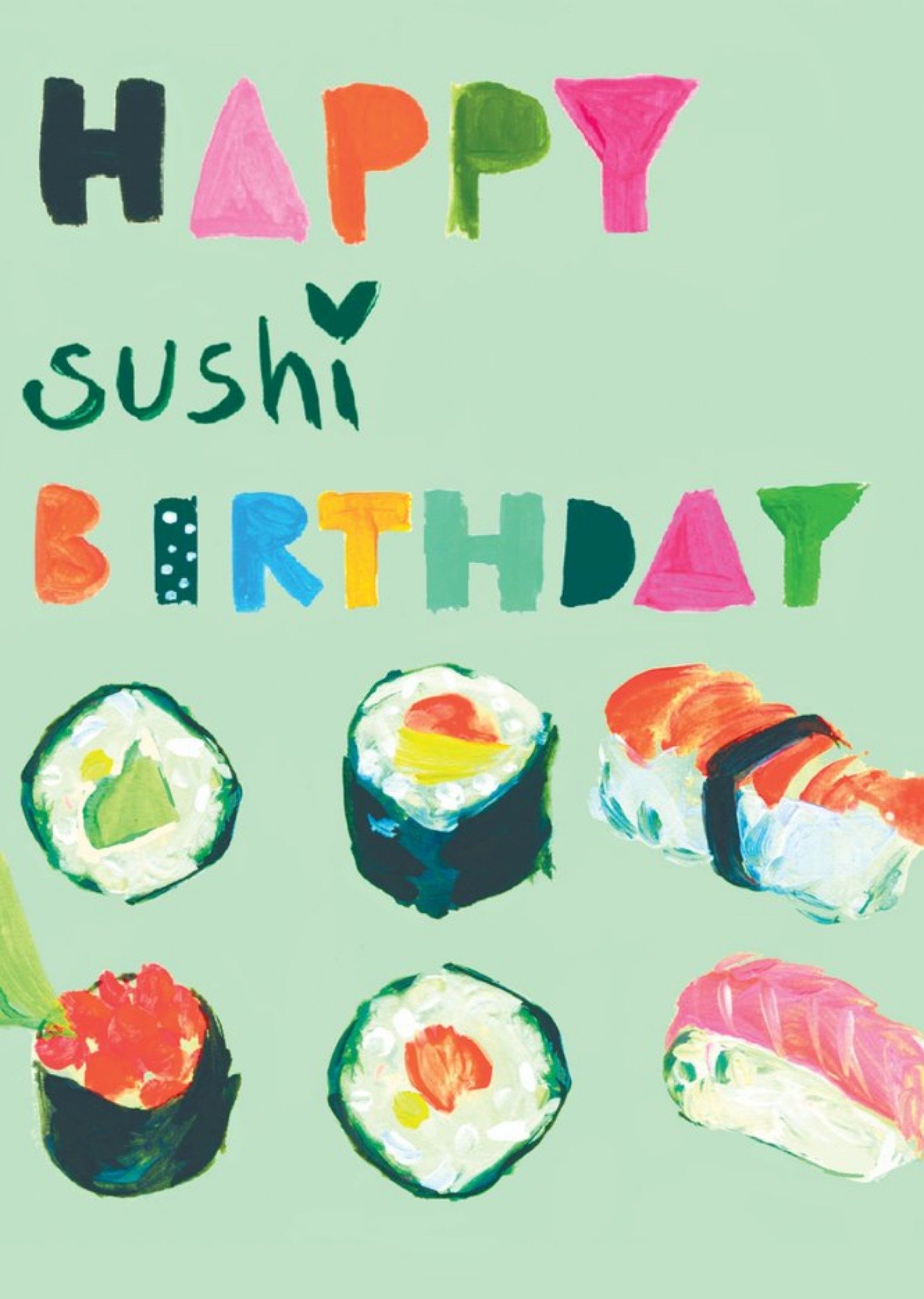 Sooshichacha Happy Sushi Birthday Card, Large
