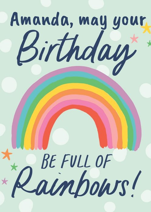 Christie Williams Illustrated Rainbow Customisable Birthday Card